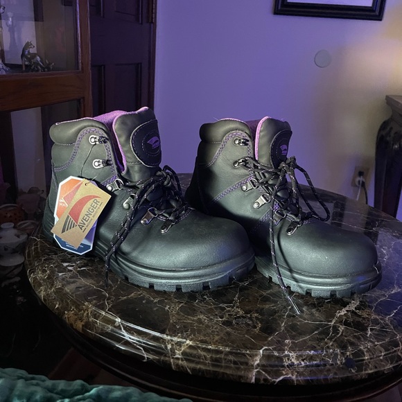 Avenger Steel Tote Boots ~ Purple 8 W - Picture 7 of 16
